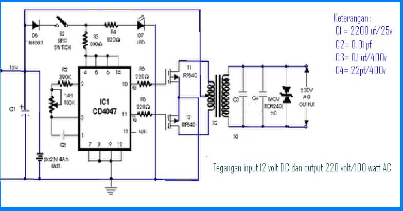 Populer 20 Skema Rangkaian  Inverter  Dc To Dc