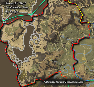 Monarch's Bluffs oil location map