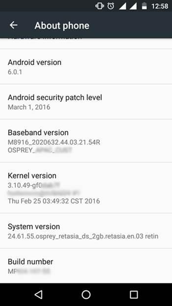 moto g3 android 6.0.1