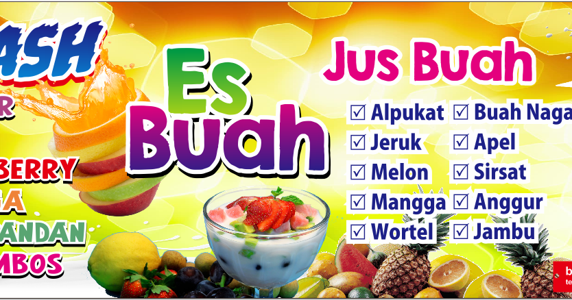  Desain  Banner  Spanduk Es buah dan Jus  buah Segar lengkap 