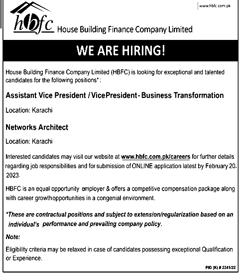 HBFC Jobs 2023- House Building Finance Company Jobs 2023