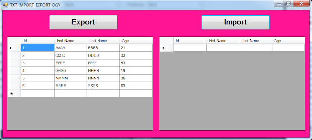 import and export txt file text to datagridview using vb.net