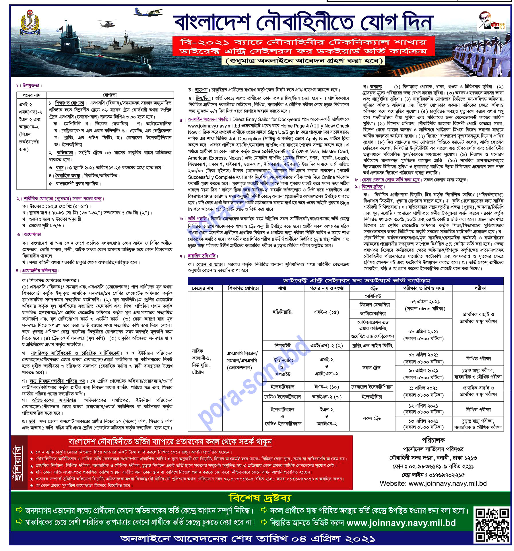 Bangladesh Navy Job Circular 2021