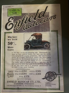 Period ad for 1912 Enfield cars.