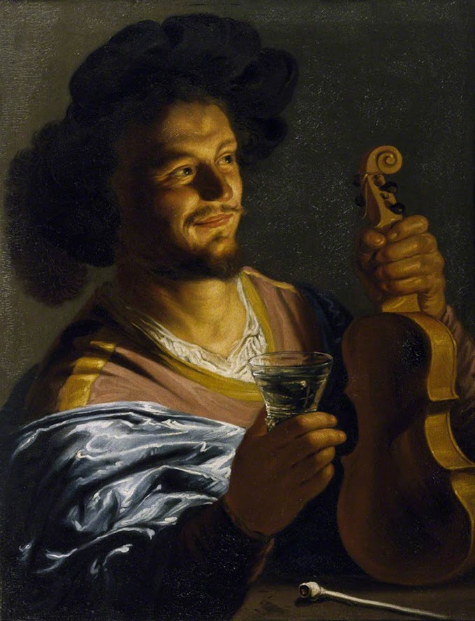 Маттиас Стом - Мужчина со скрипкой и бокалом в руке