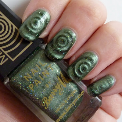 Barry M - Magnetic Green Sparkle Nail Polish Swatch