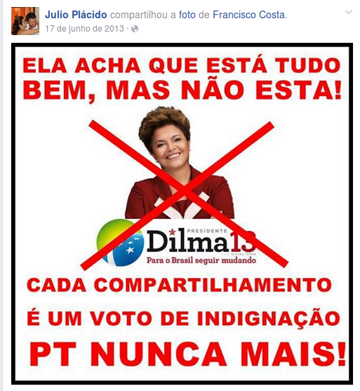 Júlio Plácido, sócio diretor da J2A Eventos, empresa acusada pela Policia Federal de desviar verbas da Lei Rouanet para bancar casamentos e festas privadas posta com frequência xingamentos e ofensas a Dilma, Lula, ao prefeito de São Paulo Fernando Haddad e frequenta passeatas contra a corrupção.
É provável que ele esteja entre as pessoas que foram presas nesta terça-feira (28) na Operação Boca Livre. Em alguns posts Júlio Plácido pede para que Lula seja assassinado e xinga a presidenta afastada de “vaca”.
A operação deflagrada ontem diz que produtores culturais, dentre eles a empresa J2A Eventos, integram um grupo ligado a eventos e são responsáveis pelo desvio de cerca de R$ 180 milhões de recursos da Lei Rouanet, do governo federal. Foram cumpridos 14 mandados de prisão temporária de integrantes desse grupo, que atua desde 2001 em São Paulo.
Um dos episódios que mais chamou a atenção da PF foi o casamento de Felipe Amorim e Caroline Monteiro, organizado pela empresa de Plácido, que aconteceu na luxuosa praia em Florianópolis chamada de Jurerê Internacional no dia 22 de abril deste ano na boate 300 Beach Club.