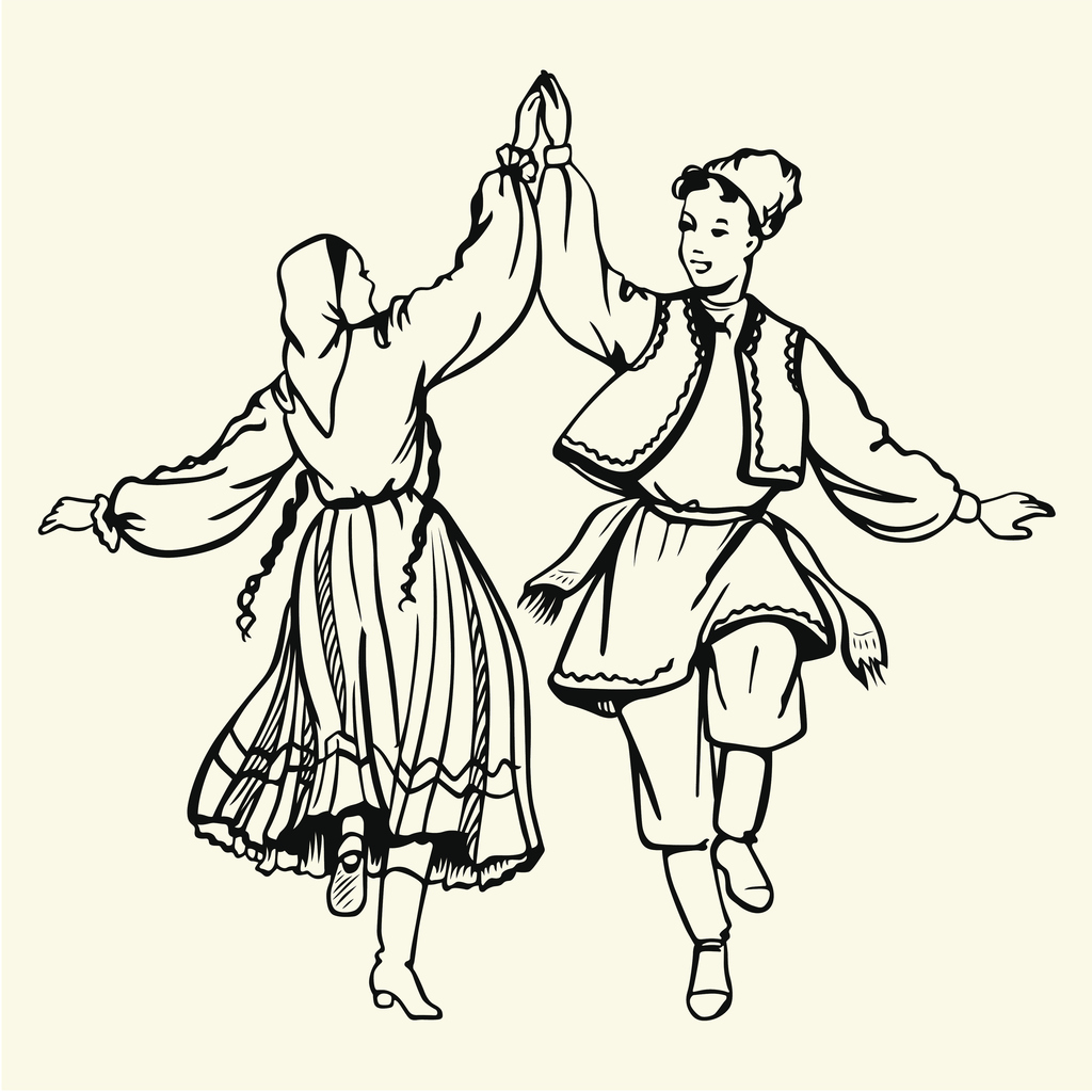 Народный танец рисунок карандашом