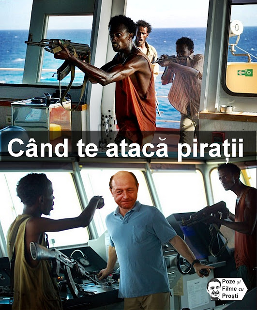 Traian Basescu capturat de piratii somalezi