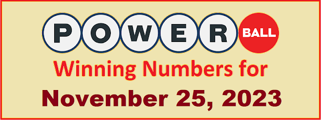 PowerBall Winning Numbers for Saturday, November 25, 2023