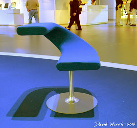 Unique blue chair at the Ford Display