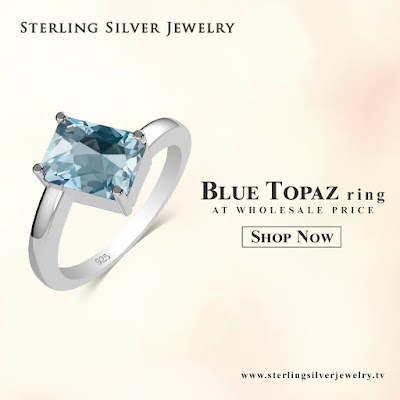 blue topaz silver rings wholesale