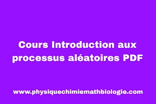 Cours Introduction aux processus aléatoires PDF