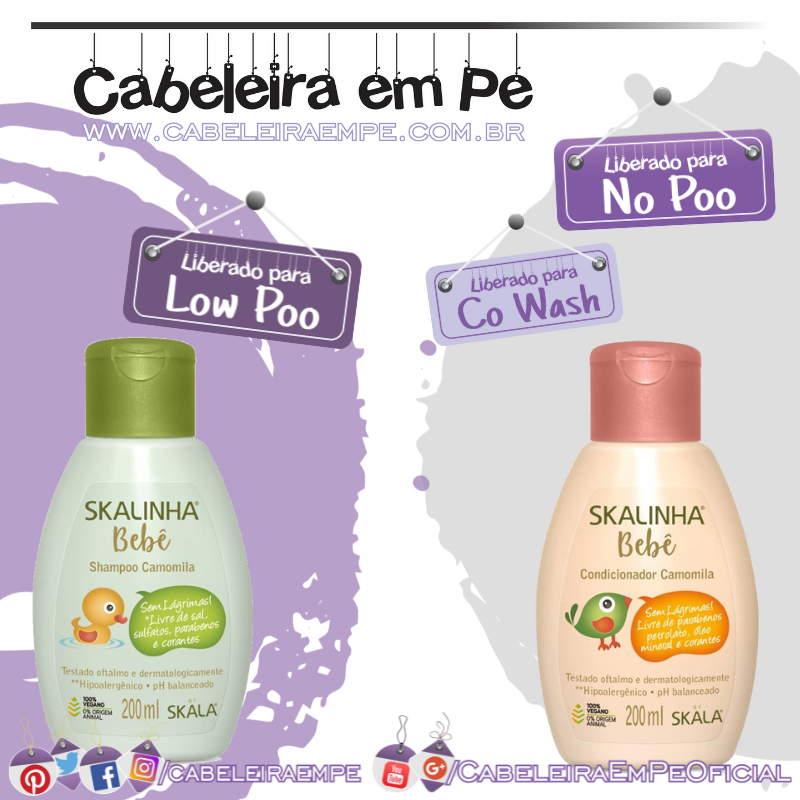 Shampoo (Low Poo) e Condicionador (No Poo) Camomila Skalinha Bebê - Skala