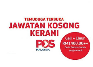 Kerani Pos Malaysia Berhad Kerja Kosong