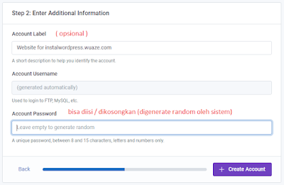 Menambah Informasi Tambahan Akun Hosting