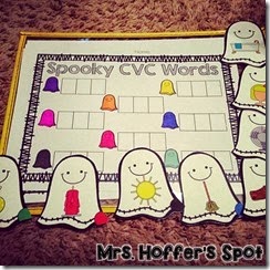 Spooky CVC Words. We are starting CVC words. They have to stretch the word, and write each sound in the box.