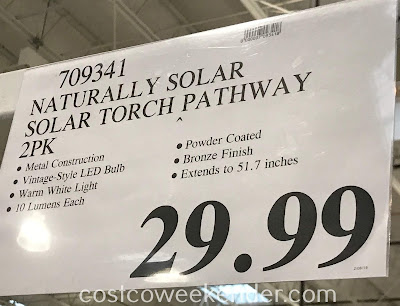 Deal for Naturally Solar Torch Pathway Lights (2 pack) at Costco