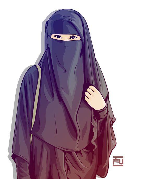 20 Gambar Kartun Muslimah Pake Cadar Kumpulan Kartun HD