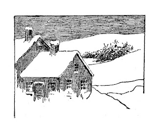 snow winter cottage country illustration download