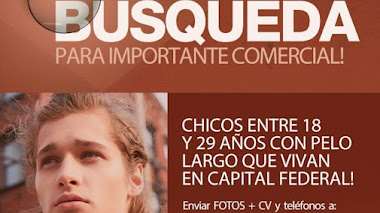 ARGENTINA: Se buscan CHICOS con PELO LARGO y otros con PELO CASTAÑO entre 18 y 32 años 