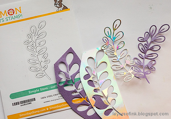 Layers of ink - Grey Weather Art Journal Page Tutorial by Anna-Karin Evaldsson. Die cut simple stem.