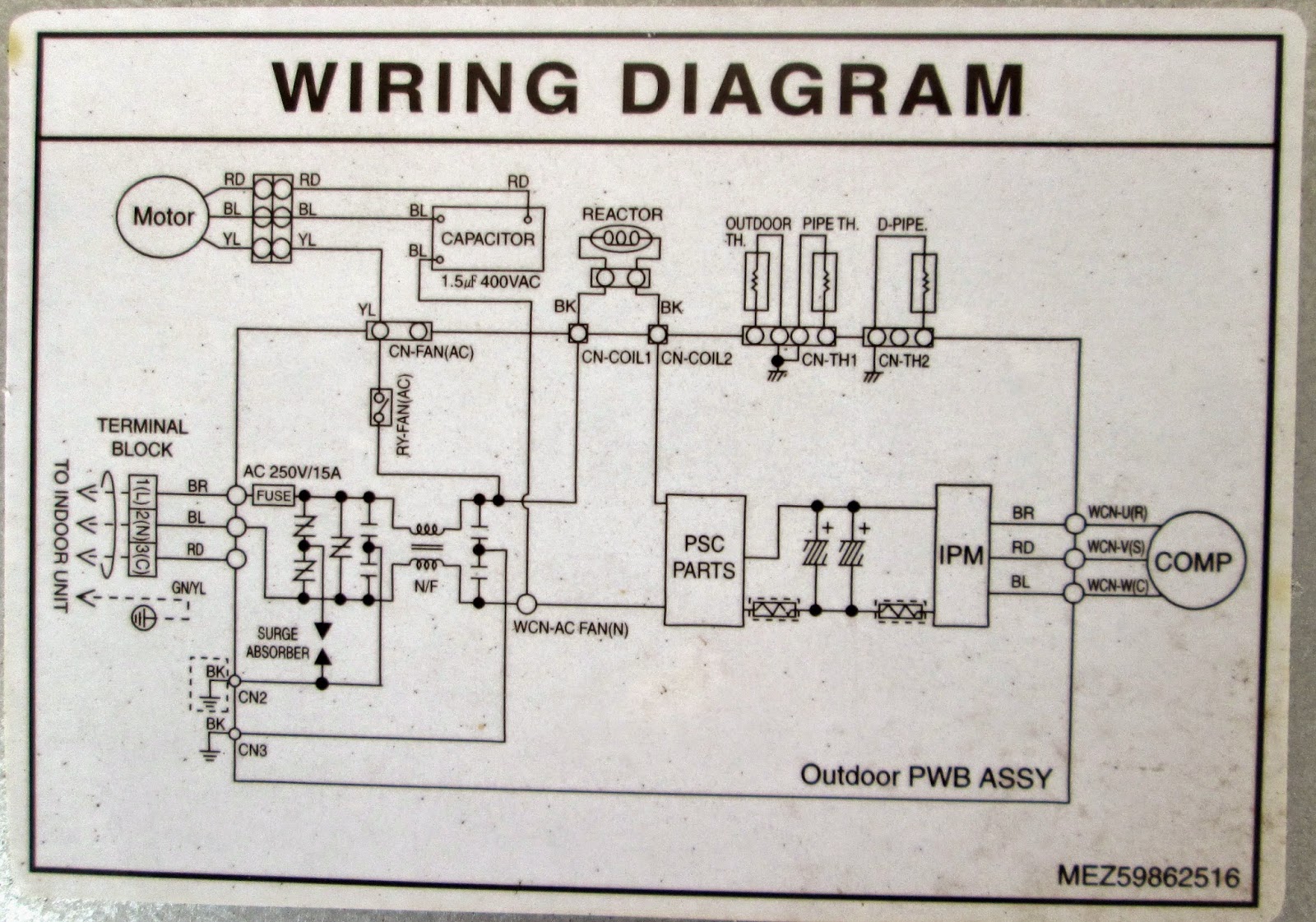 Service AC Kota Serang Baru: Diagram Kelistrikan AC split