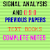 Signal Analysis and D S D Total Material For CO-2 (Notes By Hand, Previous Papers With Solutions)