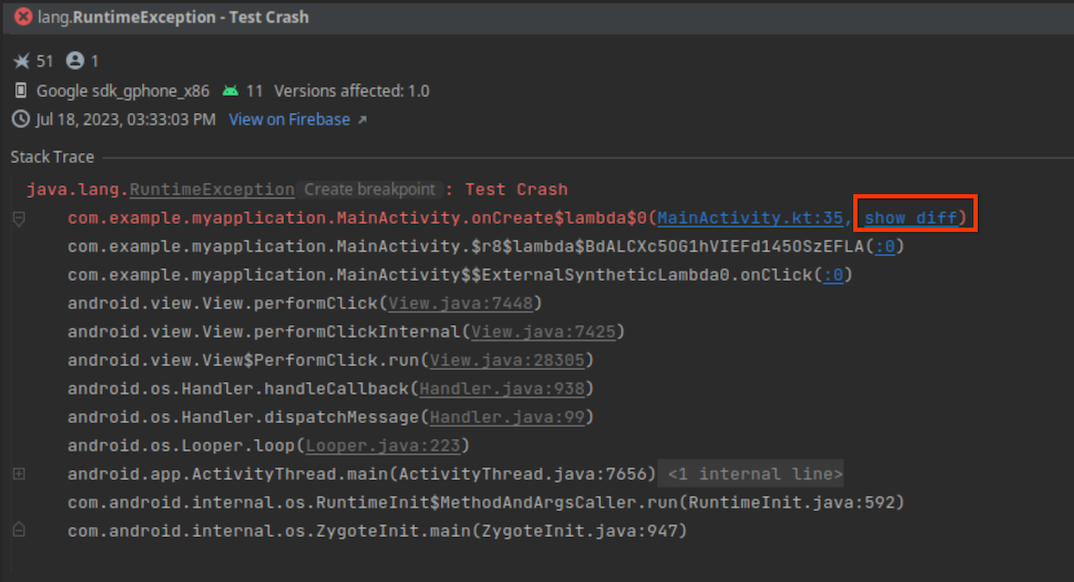 app quality insights dengan integrasi sistem kontrol versi di Android Studio