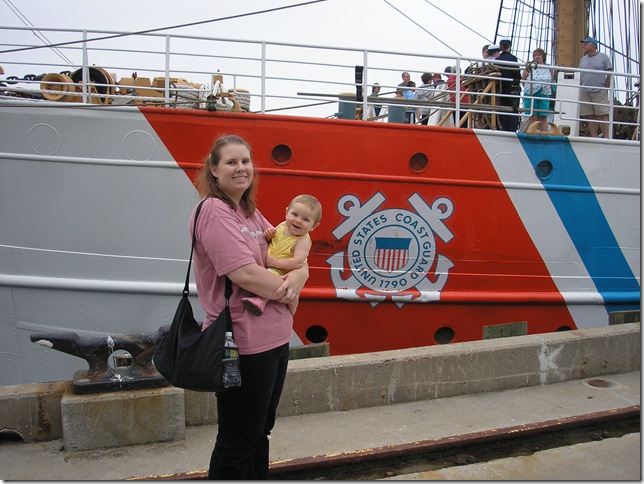 Kaitlyn (8 months) and Mommy by  U.S. Coast Guard Ship EAGLE