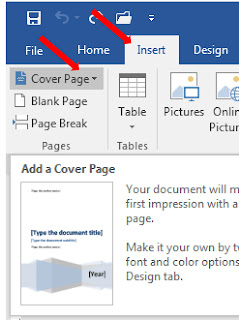 cara membuat cover makalah menggunakan menu [Cover Page] di Ms word