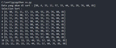 Output Selection Sort