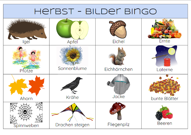 Herbst - Bilderbingo