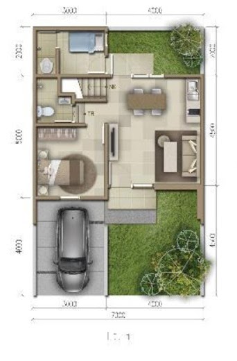 LINGKAR WARNA 2  Denah rumah  minimalis  ukuran  7x11  meter 4 