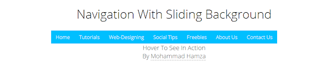 How to create a navigation with sliding background and integrate with Blogger?