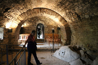 Inside the ground floor of the chapel