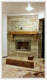 Suburban-White- Farmhouse-Stonework-Outdoor-Fireplace-From My Front Porch To Yours