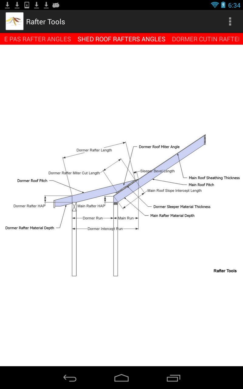 Roof Framing Geometry: Rafter Tools for Android Version 2.57