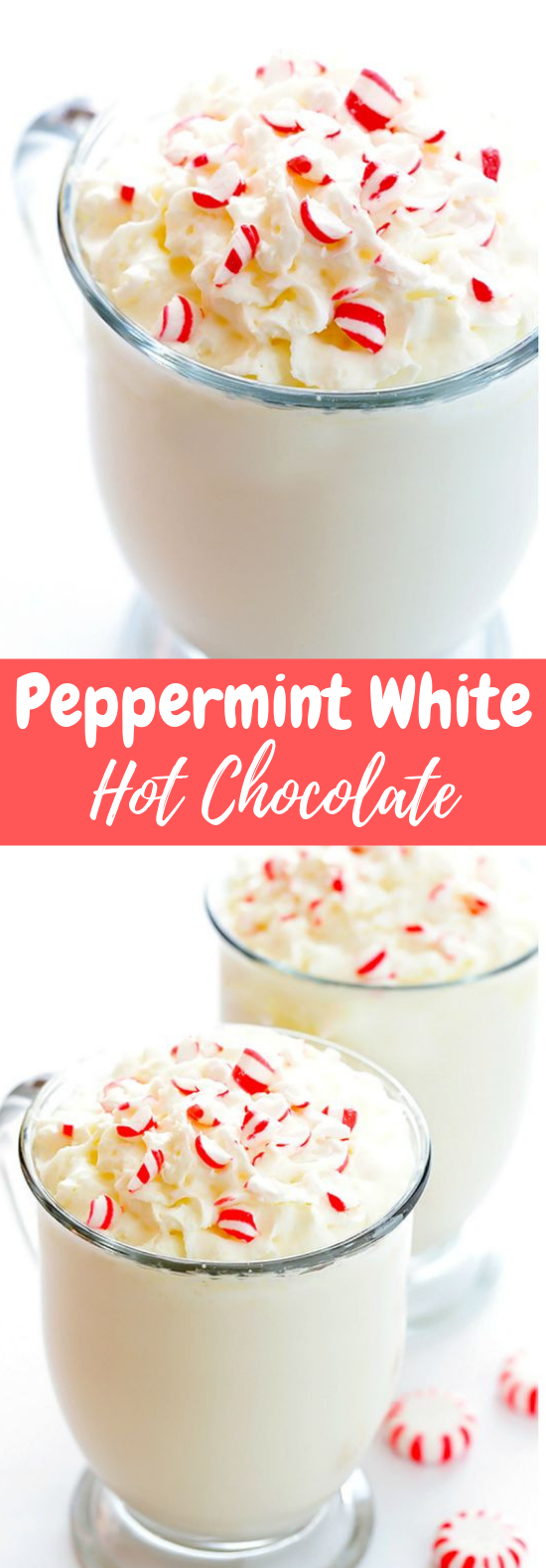 PEPPERMINT WHITE HOT CHOCOLATE #Drink #HotChocolate