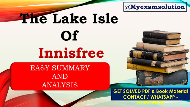 The Lake Isle Of Innisfree Summary By William Butler Yeats