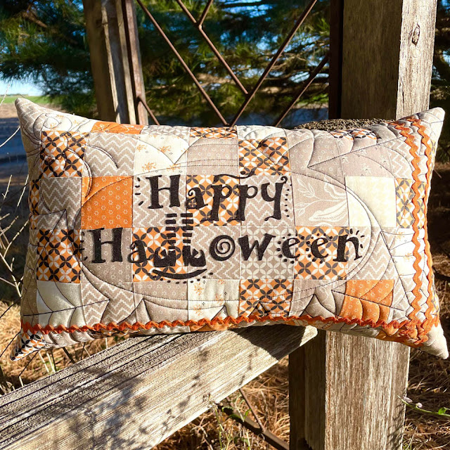 Happy Halloween Pillow Designed By Thistle Thicket Studio. www.thistlethicketstudio.com