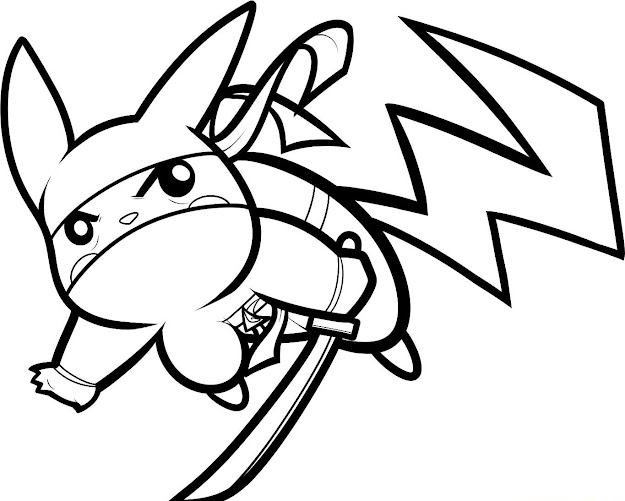 On Pikachu Coloring Pages