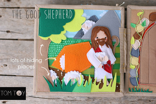 Bible quiet book, church busy book, handmade fabric Bible story