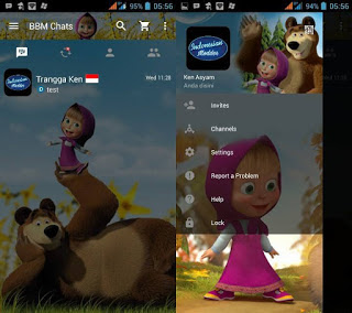 BBM Mod Masha And The Bear v3.0.0.18 Apk Gratis Terbaru