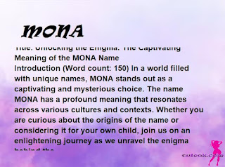 meaning of the name "MONA"