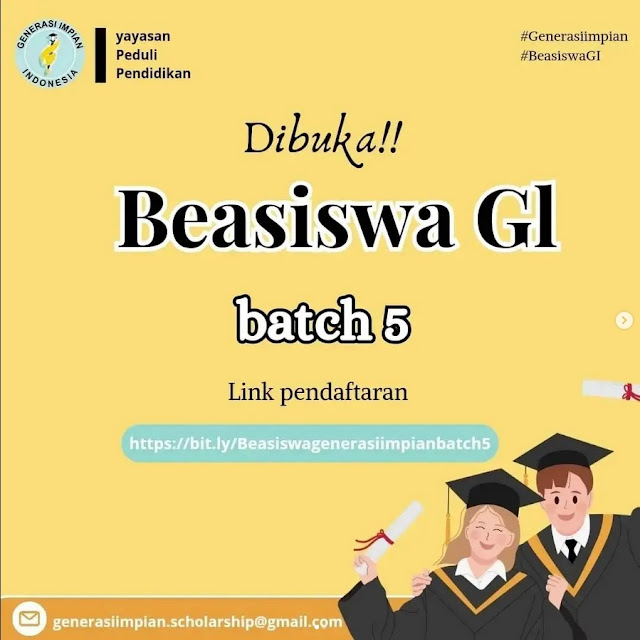 Pendaftaran Program Beasiswa Generasi Impian Indonesia Angkatan V