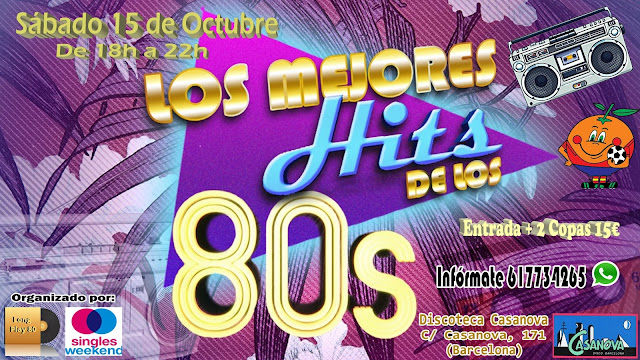 Flyer Fiesta Los Mejores Hits de los 80s