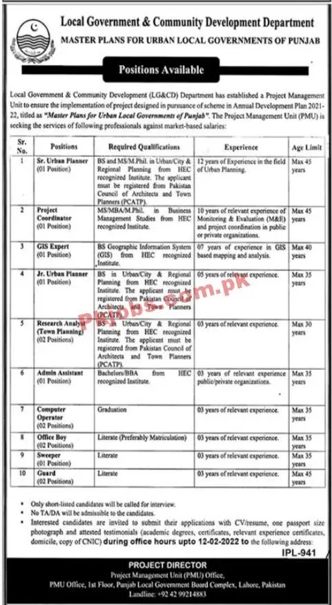 Jobs In Pakistan  Planning Development Jobs 2022