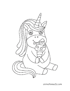 Unicorn eats icecream