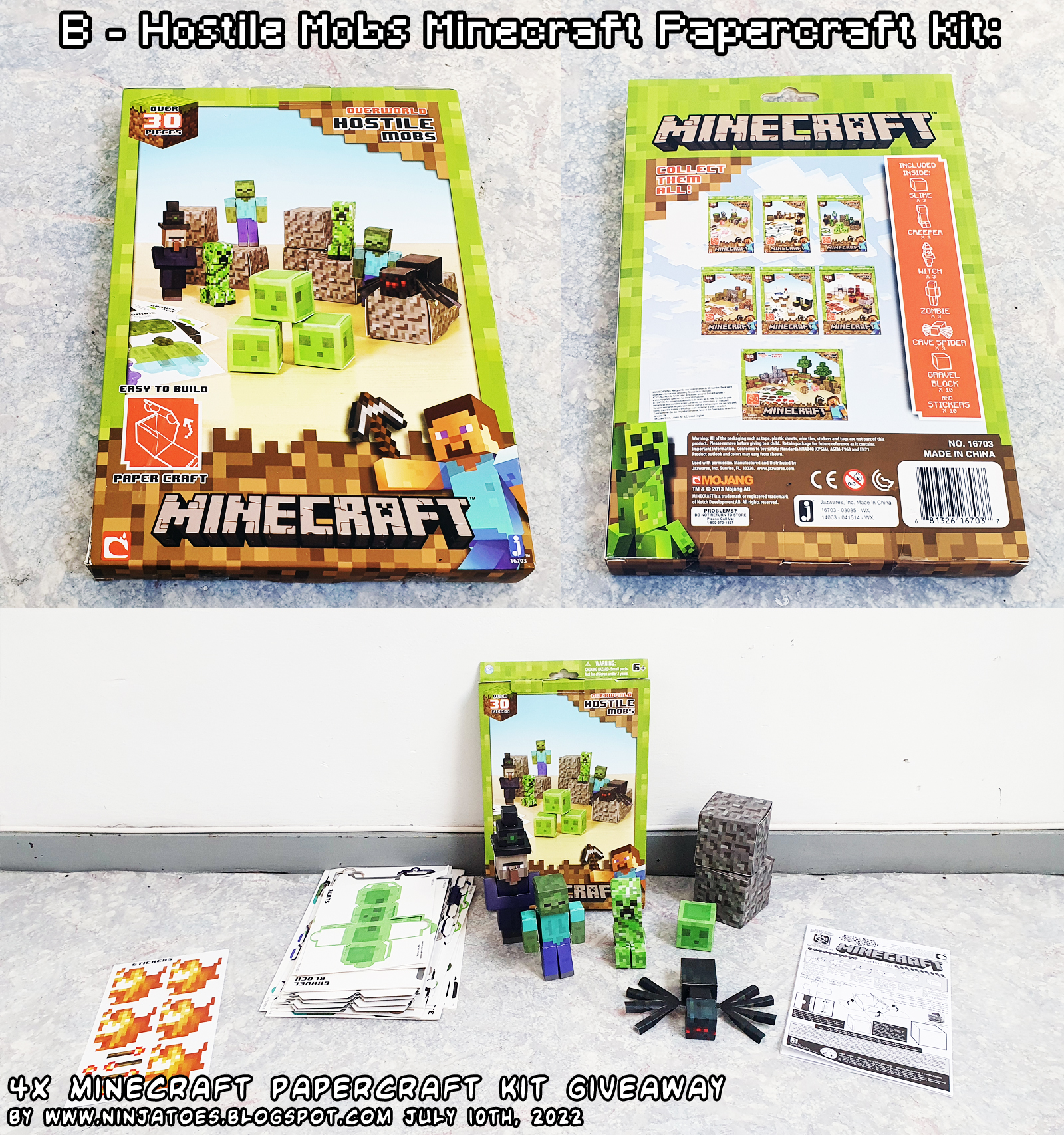 Minecraft Paper Craft Overworld Animal Mobs 16701 New Opened Box Over 30  Pieces